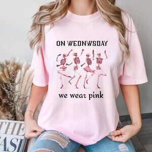 On Wednesday We Wear Pink Skeleton T-Shirt